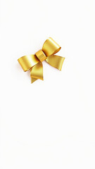 Canvas Print - Golden Bow on White Background