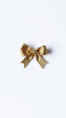 Canvas Print - Golden bow on white background