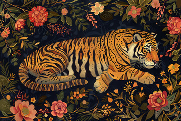 tiger graphic pattern on background