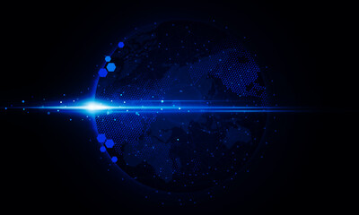 Wall Mural - abstract light out technology background hitech communication concept innovation send for planet ear
