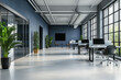 © Miqdad_Creates - This is a modern office space with large windows, computers, and plants