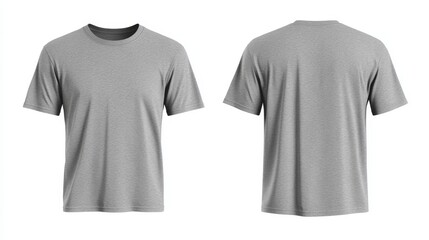 Gray t-shirt mockup. T-shirt front and back template