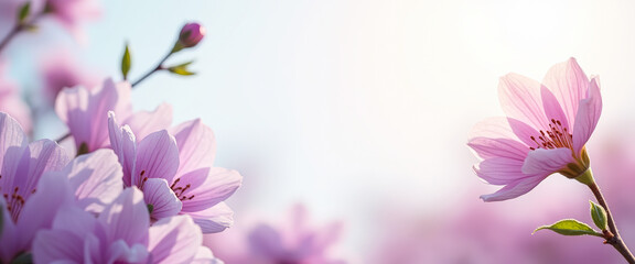 Wall Mural - pink flowers blooming in spring