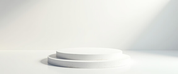 Wall Mural - Minimalist White Platform With Soft Lighting