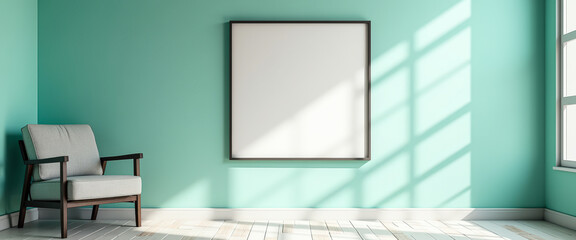 Poster - Blank Frame Mockup in a Room with Minimalist Decor