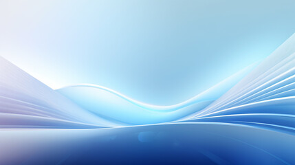 Poster - composed of lines with a light sky background in a symmetrical composition in a minimalist style, abstract desktop wallpaper blue wavy background.