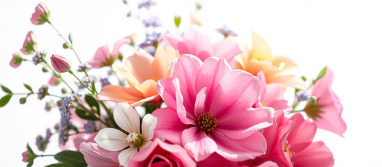 Poster - Delicate Pink and White Flowers in Soft Focus