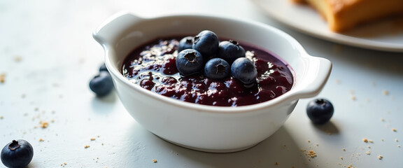 Sticker - Blueberry sauce in a white bowl