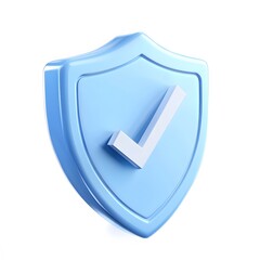 Wall Mural - 3d shield protection icon with check for online payment on white background concept, user account fo