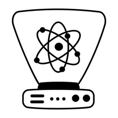 A glyph icon of quantum computing 