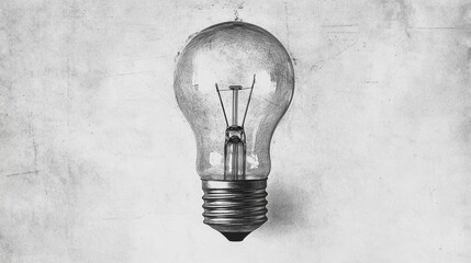 Wall Mural - Light bulb abstract background. Photocopy stippled style with collage elements of lightbulb