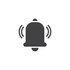 Wall Mural - Bell with sound waves vector icon