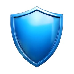 Wall Mural - shield depicting protection. shield 3d icon. protection, defense and security concept symbol: blue s