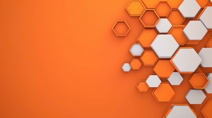 Sticker - Bright and fun orange design with lively hexagonal shapes brings a fresh, modern vibe to any visual project.