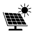 © sumonbrandbd - Black silhouette power solar panel energy with sunlight icon and vector illustration design