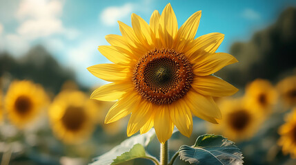 Wall Mural - Sunflower flower close up