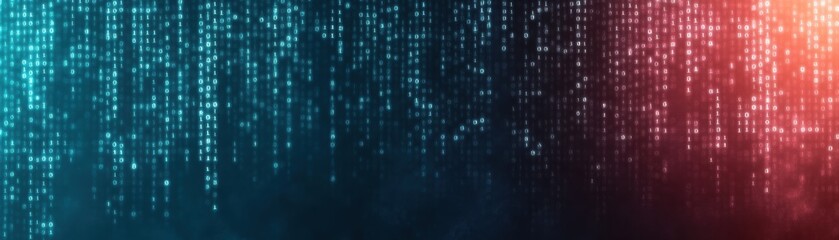 Wall Mural - binary matrix with encryption patterns subtly glowing, creating a tech-inspired conceptual wallpaper