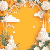 Buddha purnima vesak background with copy space for