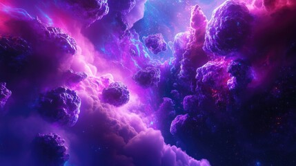 Wall Mural - vibrant multiverse backdrop featuring neon shades of purple violet and pink