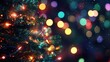 © CreativeBro - Vibrant holiday lights illuminate a Christmas tree creating a festive atmosphere for the season Holiday banner