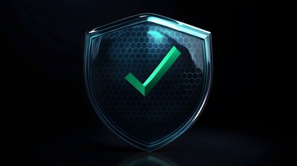 protection. healthcare. insurance. cyber security. network safety. protection shield with green chec