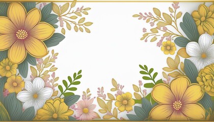 Invitation card floral design template