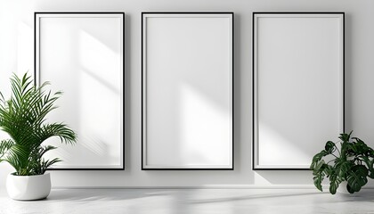 Wall Mural - Blank white banners for advertising promotional template design