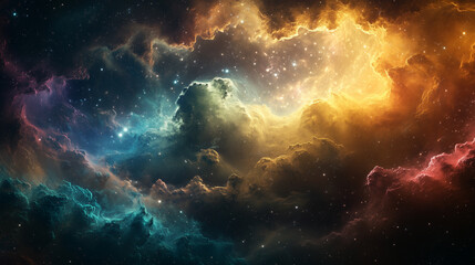 Colorful glowing space background