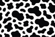 © VYCstore - Abstract cow skin texture or cow print pattern vector. Black and white animal print, repeat pattern design.