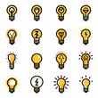 © artemstepanov - Light bulb flat icon set, light bulb icons collection, simple minimal logos isolated on white