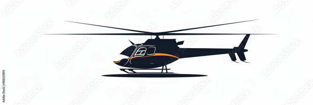 Helicopter logo icon, aircraft symbol, rotorcraft template isolated on ...