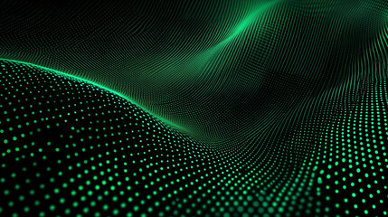 Wall Mural - abstract green halftone banner on black background. sports. illustrations