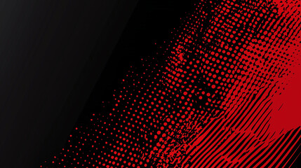 Canvas Print - abstract red halftone banner on black background. sports. illustrations