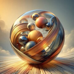 Wall Mural - 3d render of an sphere