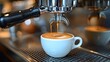 © Wiseman - espresso machine pouring fresh black coffee close up