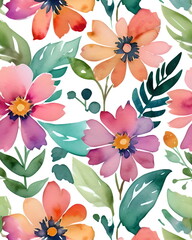 Wall Mural - seamless background with flowers