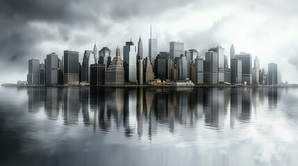 An ultra realistic photo of the new york city skyline
