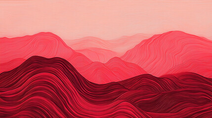 Wall Mural - drawing of minimal red line background. illustration