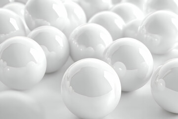 Wall Mural - Abstract White Spheres 3D Rendering