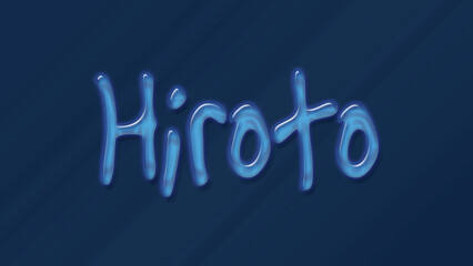 Wall Mural - Water bubble 3D text effect of name Hiroto 0n blue background.