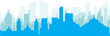 © Sanja - Blue panoramic city skyline poster with bluish misty transparent background buildings of MEXICO CITY, MEXICO
