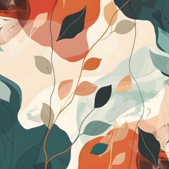 Abstract Leaves and Branches Background Illustration