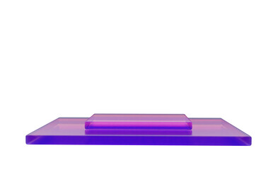 Wall Mural - Purple gradient glass podium with light reflection