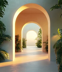 Archway with Plants in a Tropical Setting