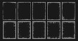 © Impixdesign - Set of grunge frame, torn paper silhouette or distressed vintage background with overlay texture and paint brush stroke for social media business banner. Grungy retro border pattern for photo collage.