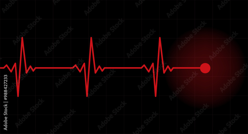 Heartbeat line icon. Red cardiogram pulse, heart rhythm, medical symbol ...