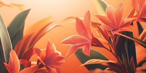 Poster - Orange Flowers with Soft Light