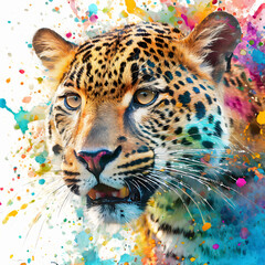 Wall Mural - Lively jaguar portrait