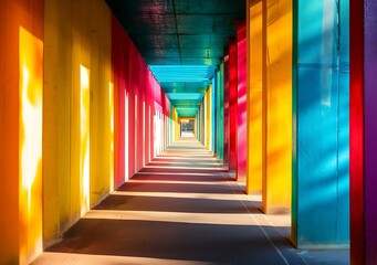 Wall Mural - Colorful Columns Pathway