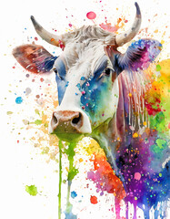 Poster - Lively cow portrait